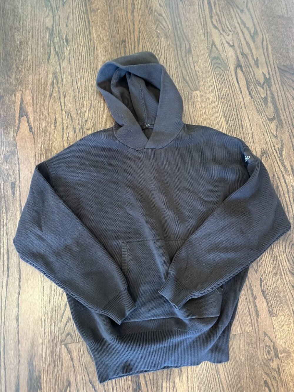 ALO Scholar Hooded Sweater, Espresso, size M - Picture 9 of 9